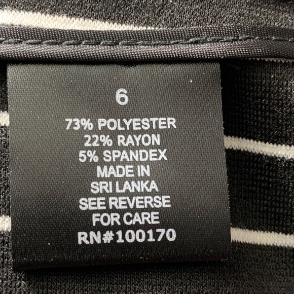 Darjoni Black White Chevron Stripe Skirt Size 6 Stretch A-Line Pockets Work Offi - Picture 6 of 10